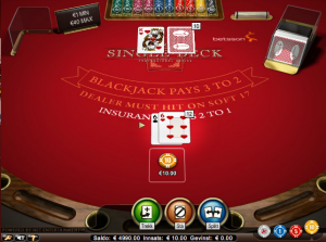 Single deck blackjack bij InterCasino - Simpel en biedt de beste winkansen voor de speler