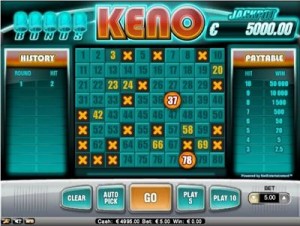 Playtech's Fortune Keno spel - weer een waardeloze ronde.