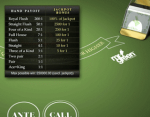 Progressive Caribbean stud poker bij Mr. Green, Net Entertainment