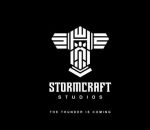 Logo van software-ontwikkelaar Stormcraft Studios in zwart/wit